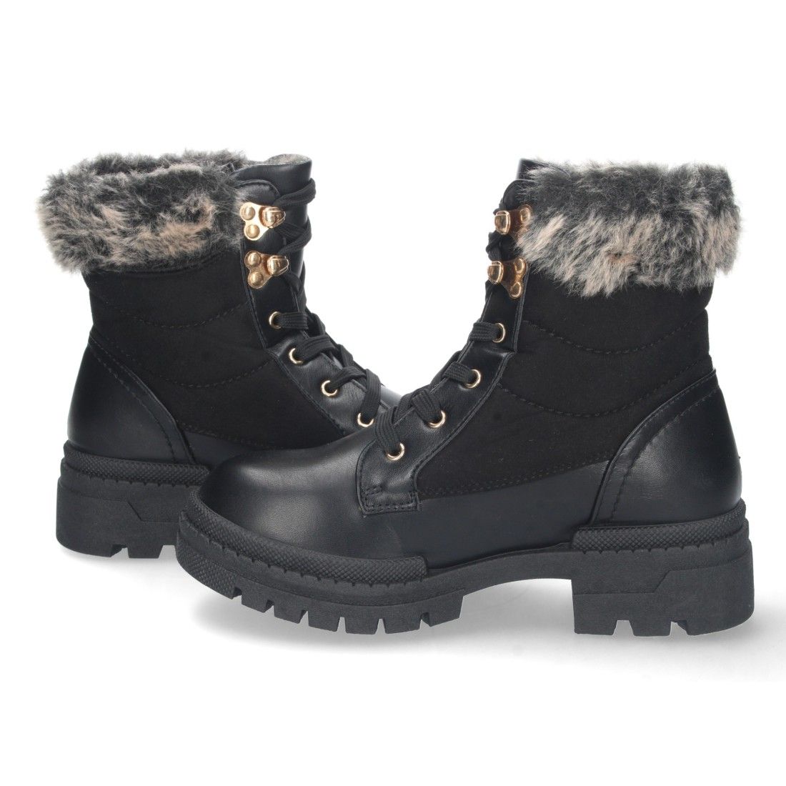 Botin de Plataforma Forrado y Cordones - Imagen 5